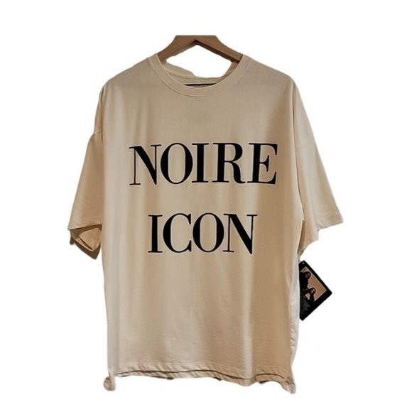 Jolie Noire Cream & Black "Noire Icon" T-Shirt size XL - Picture 2 of 5